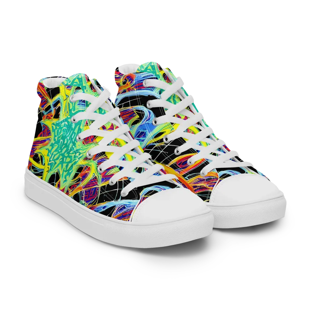 Radiant Rebellion on Men's High Top Canvas Shoes — Right Front