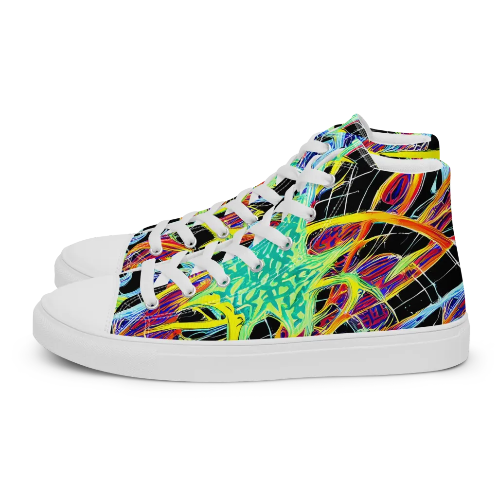 Radiant Rebellion on Men's High Top Canvas Shoes — Left