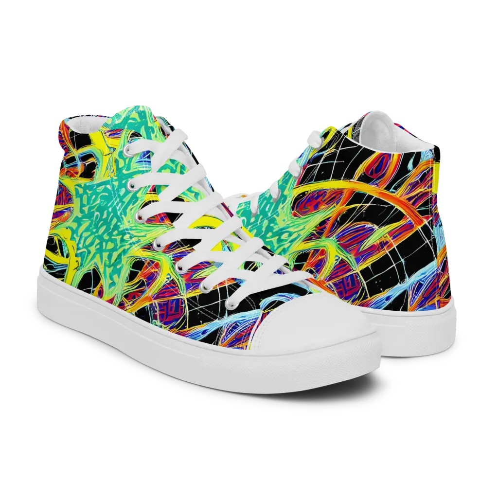 Radiant Rebellion on Men's High Top Canvas Shoes — Right