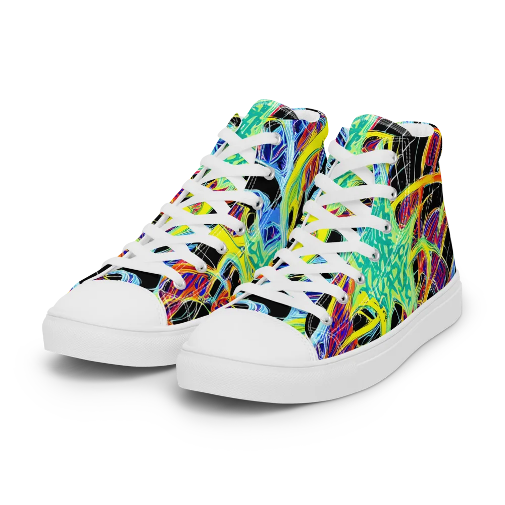 Radiant Rebellion on Women's High Top Canvas Shoes — Left Front
