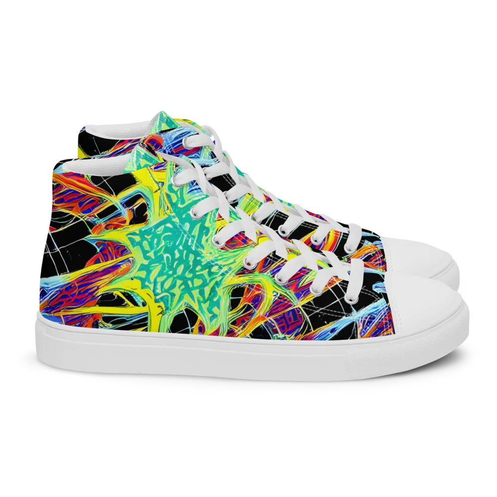 Radiant Rebellion on Women's High Top Canvas Shoes — Right