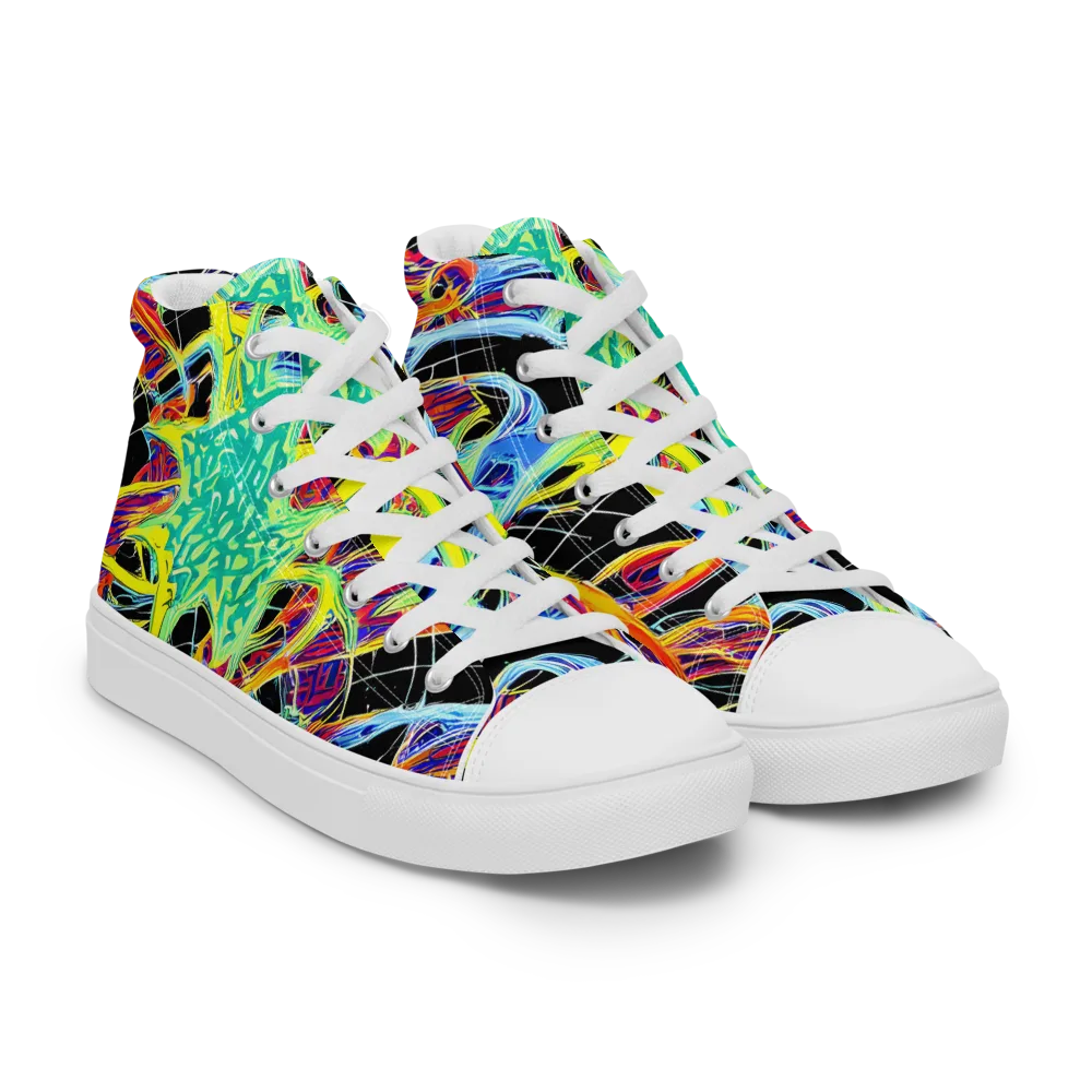 Radiant Rebellion on Women's High Top Canvas Shoes — Right Front