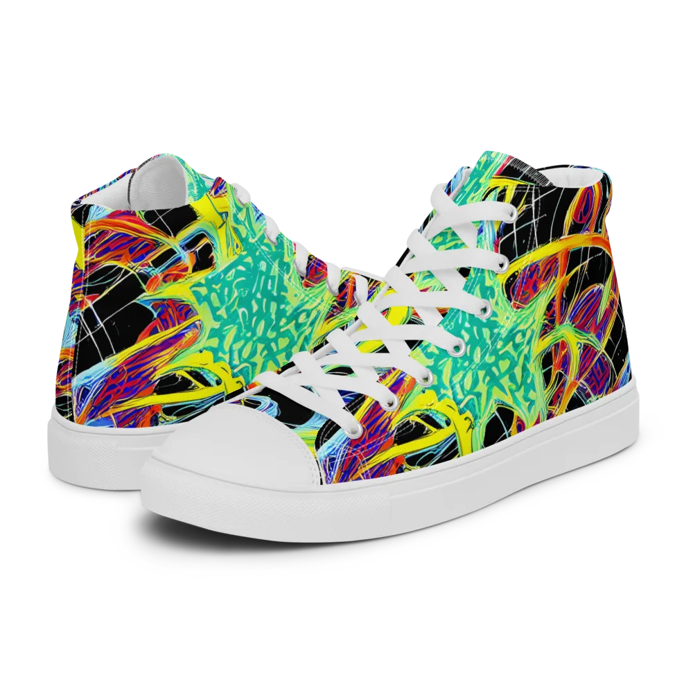 Radiant Rebellion on Women's High Top Canvas Shoes — Left