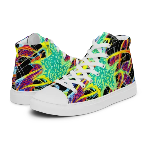 Radiant Rebellion on a Women's High Top Canvas Shoes