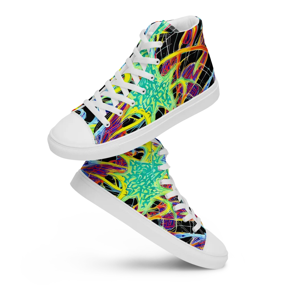 Radiant Rebellion on Women's High Top Canvas Shoes — Front