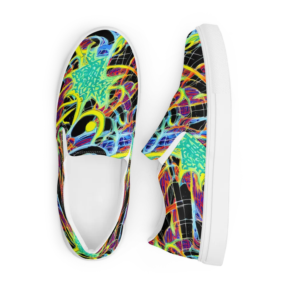 Radiant Rebellion on Men's Slip-On Canvas Shoes — Front