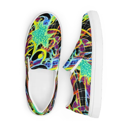 Radiant Rebellion on a Men's Slip-On Canvas Shoes