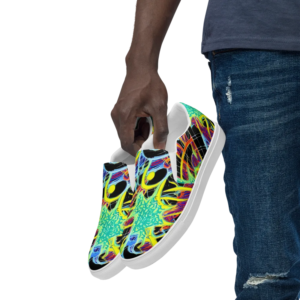 Radiant Rebellion on Men's Slip-On Canvas Shoes — Left Front