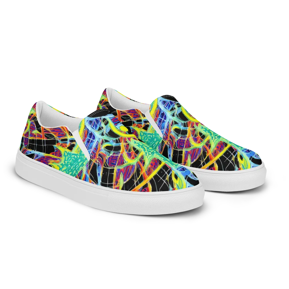 Radiant Rebellion on Women's Slip-On Canvas Shoes — Right Front