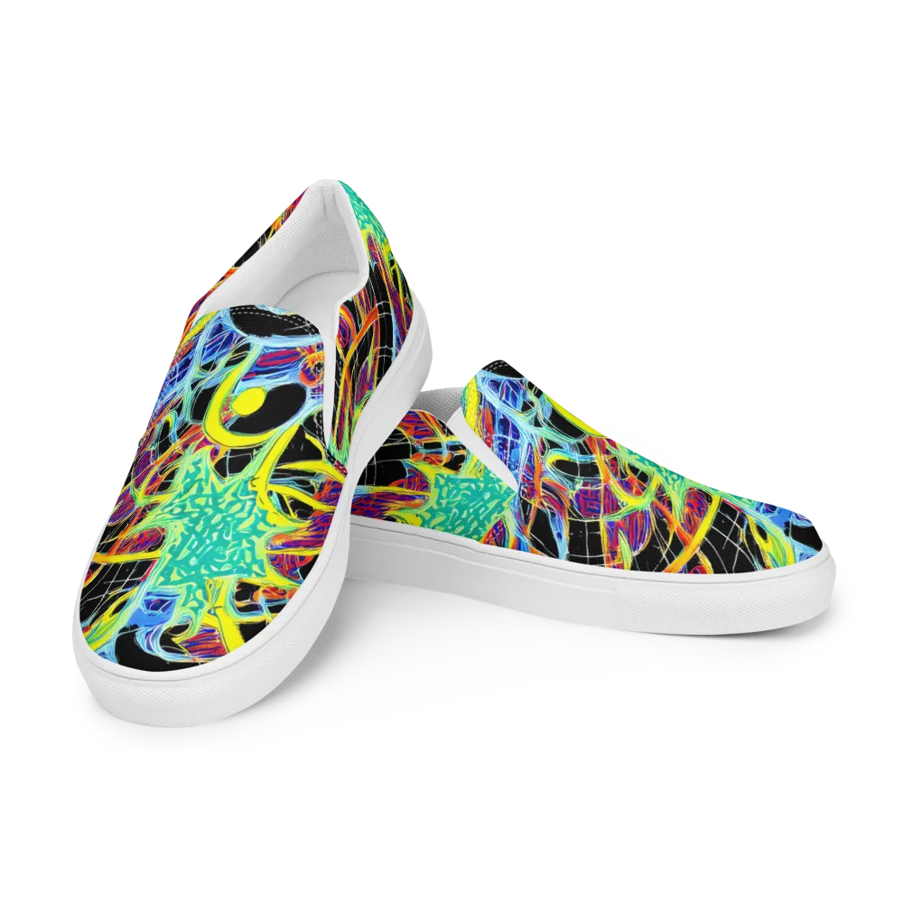 Radiant Rebellion on Women's Slip-On Canvas Shoes — Left Front