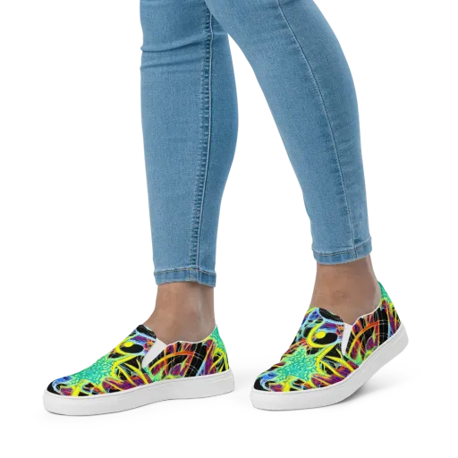Radiant Rebellion on a Women's Slip-On Canvas Shoes
