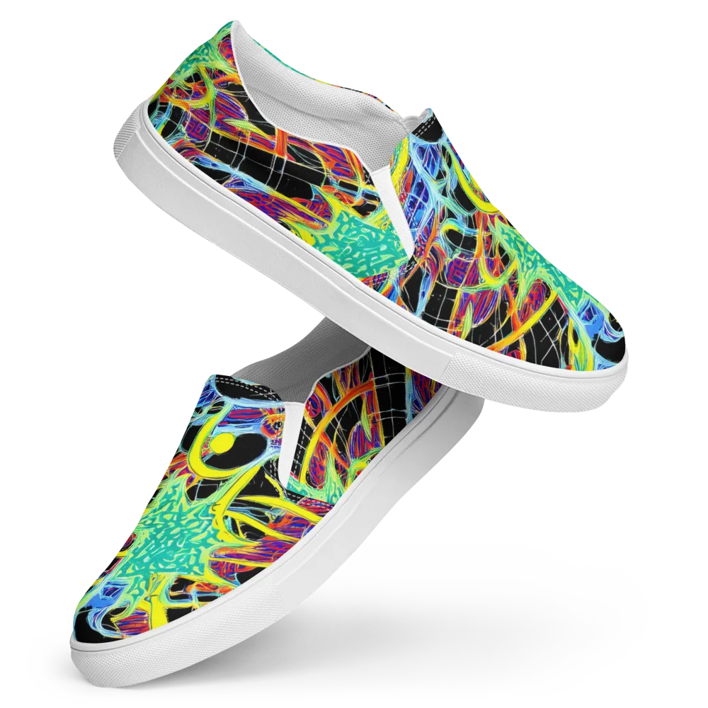 Radiant Rebellion on Women's Slip-On Canvas Shoes — Front