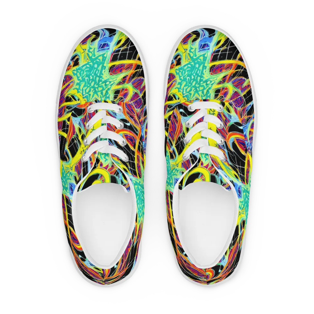 Radiant Rebellion on Men's Lace-Up Canvas Shoes — Front