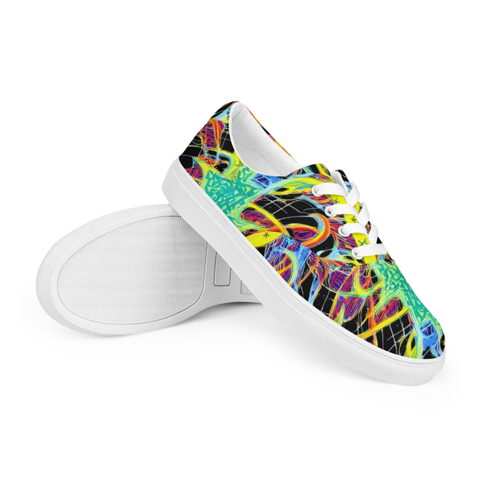 Radiant Rebellion on Men's Lace-Up Canvas Shoes — Right Front