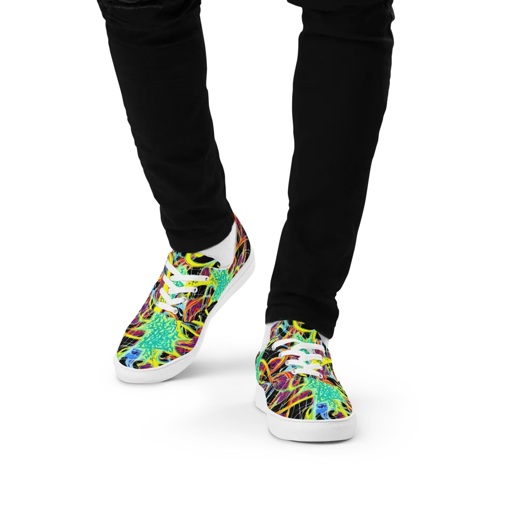 Radiant Rebellion on Men's Lace-Up Canvas Shoes — Front