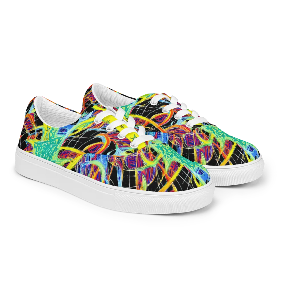 Radiant Rebellion on Men's Lace-Up Canvas Shoes — Right Front