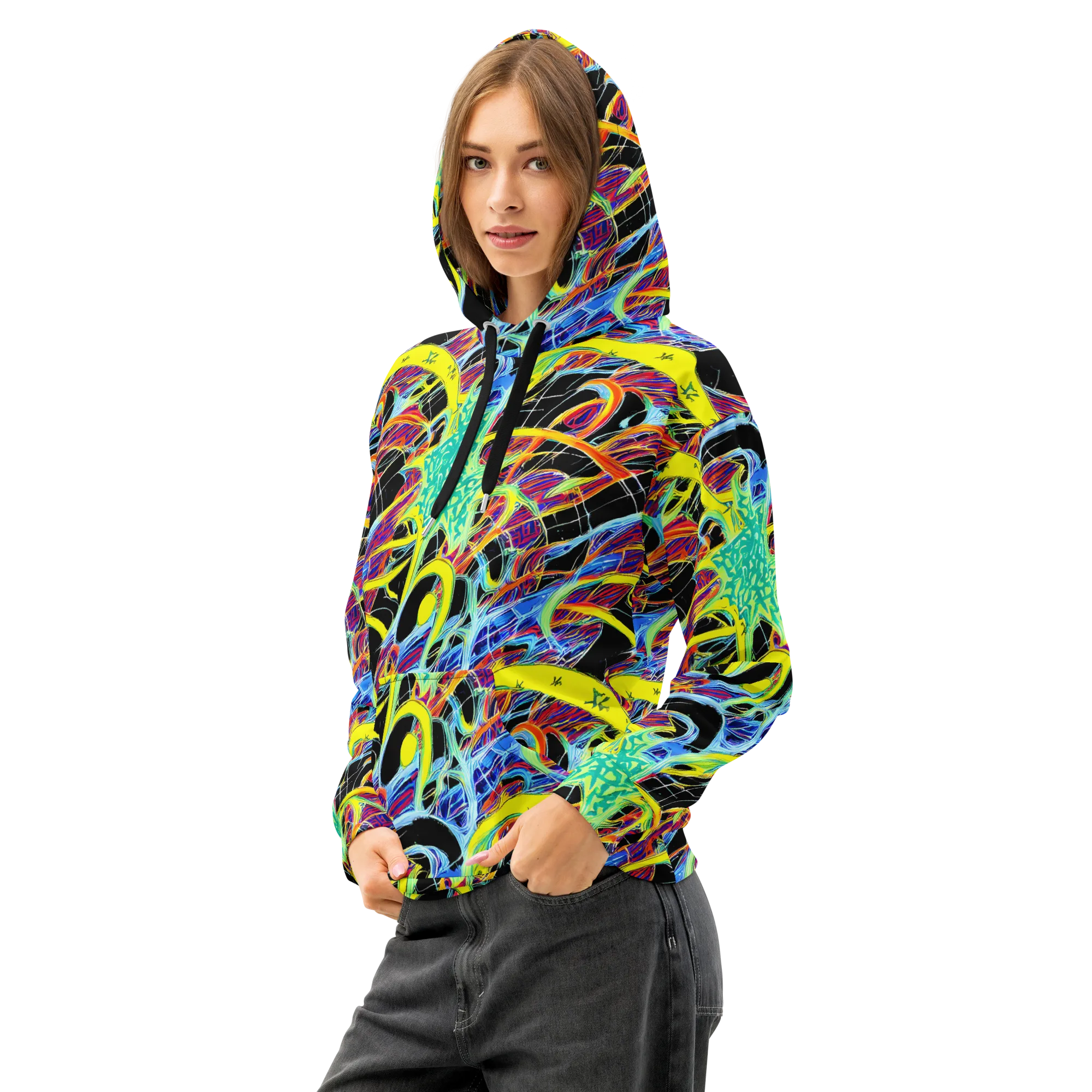 Radiant Rebellion on Cotton Hoodie — Left Front