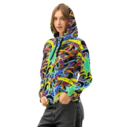 Radiant Rebellion on a Cotton Hoodie