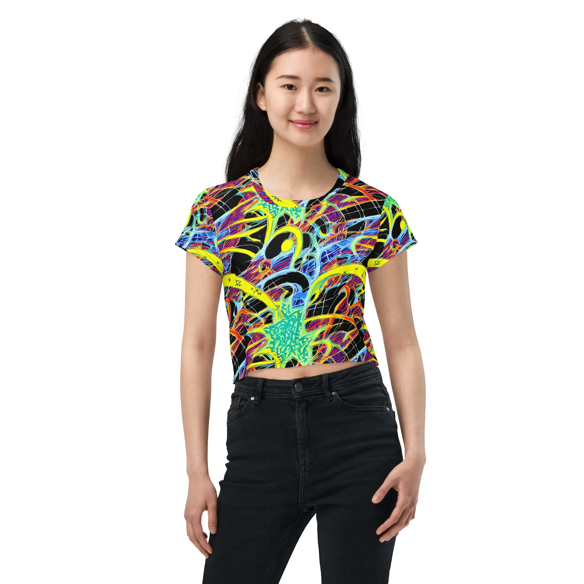 Radiant Rebellion on Crop Tee — Front