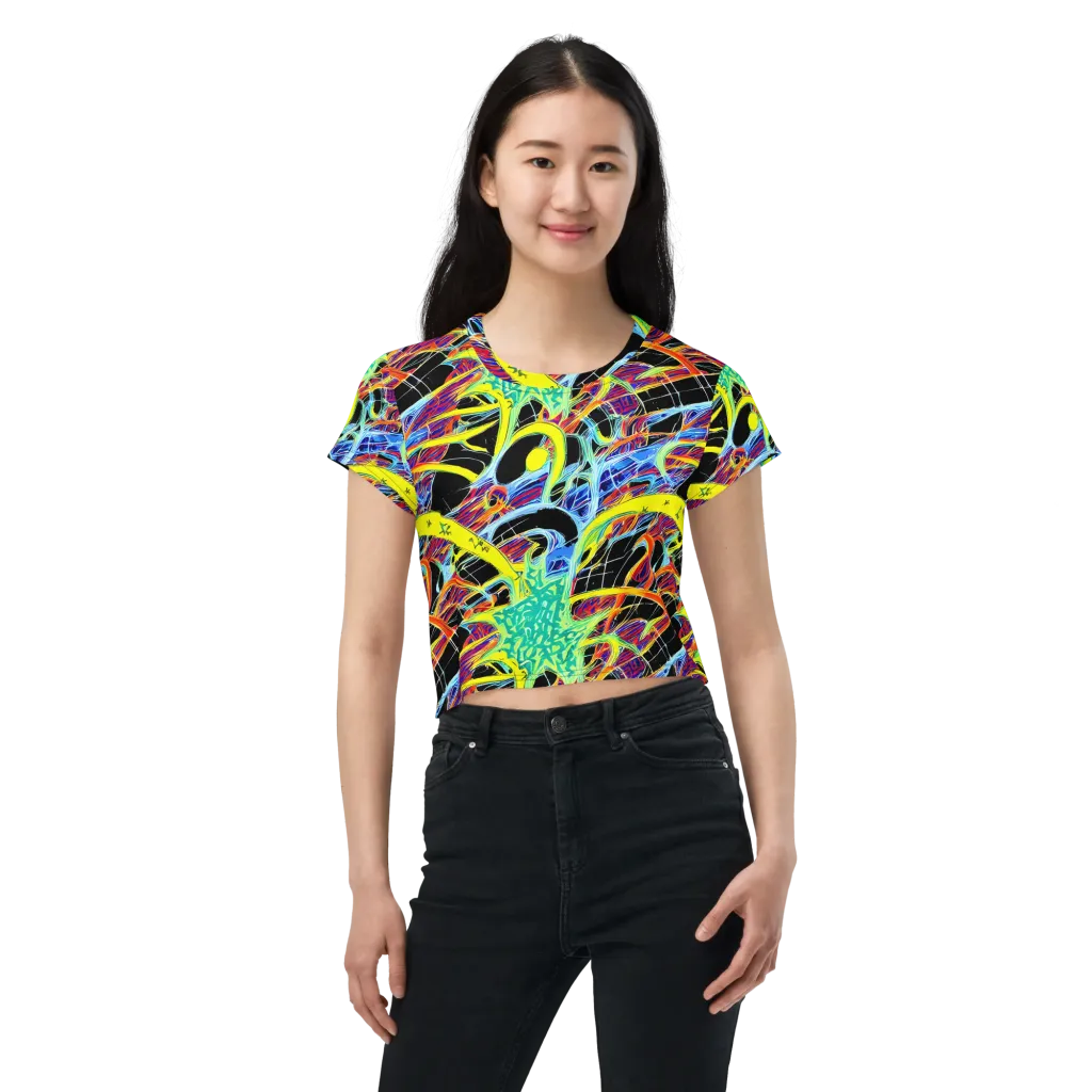 Radiant Rebellion on Crop Tee — Front