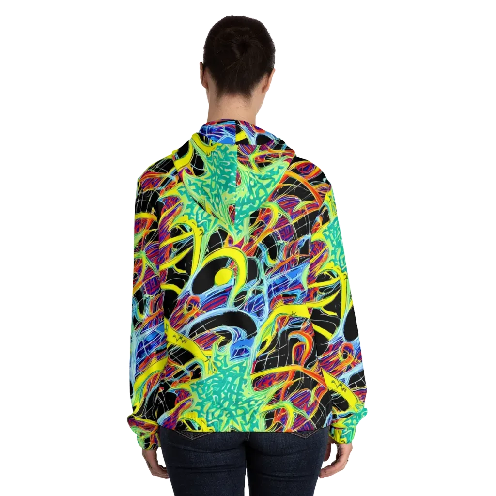 Radiant Rebellion on Women's Full-Zip Hoodie — Back On Person