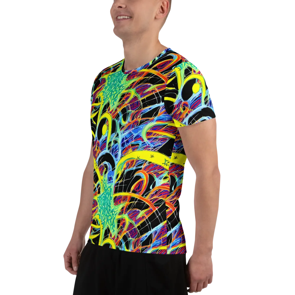 Radiant Rebellion on Men's Athletic T-Shirt — Left
