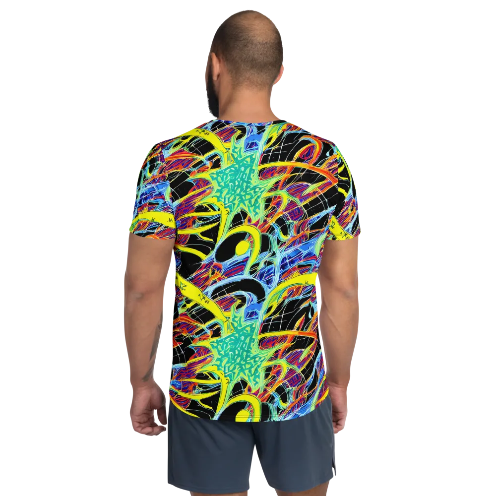 Radiant Rebellion on Men's Athletic T-Shirt — Back