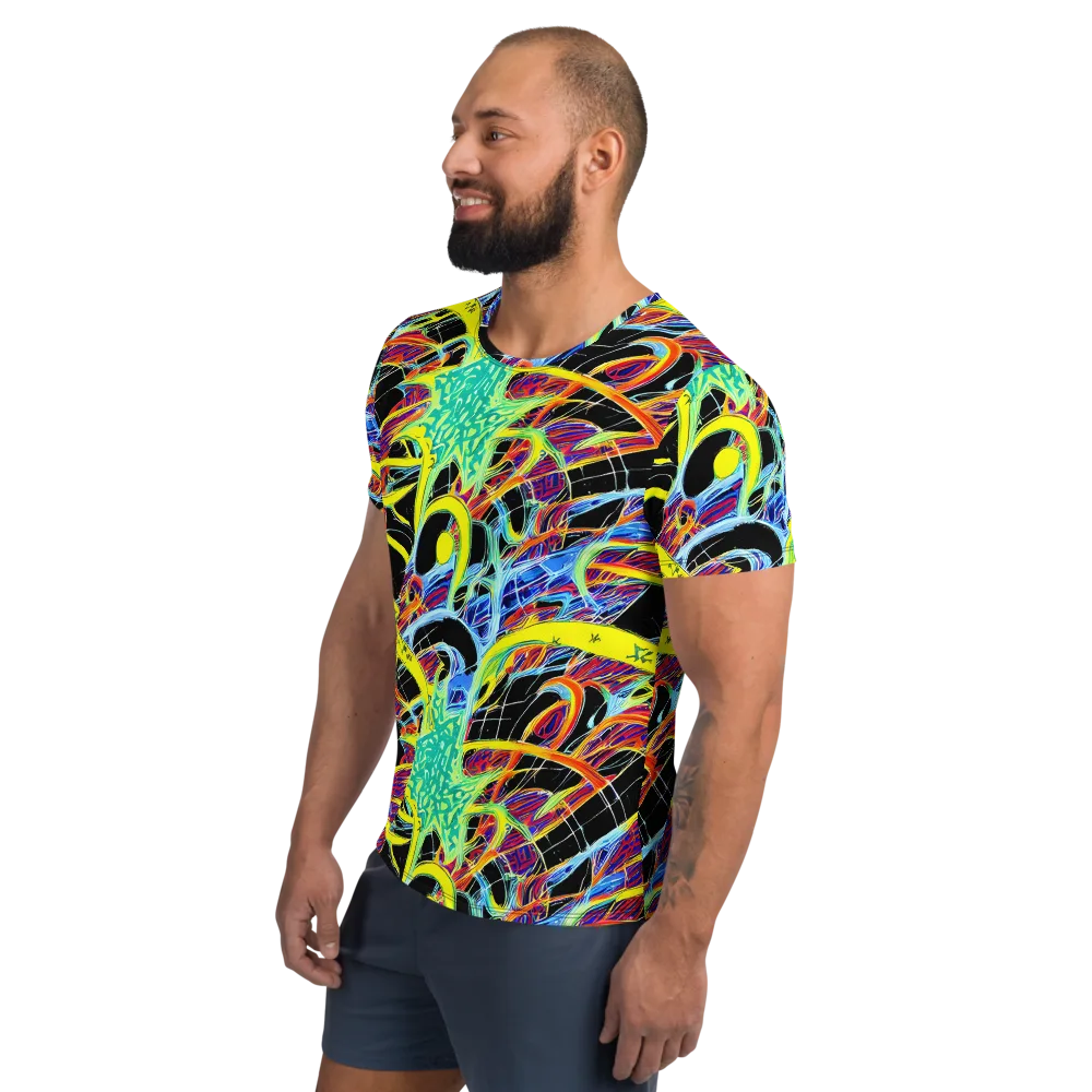 Radiant Rebellion on Men's Athletic T-Shirt — Left