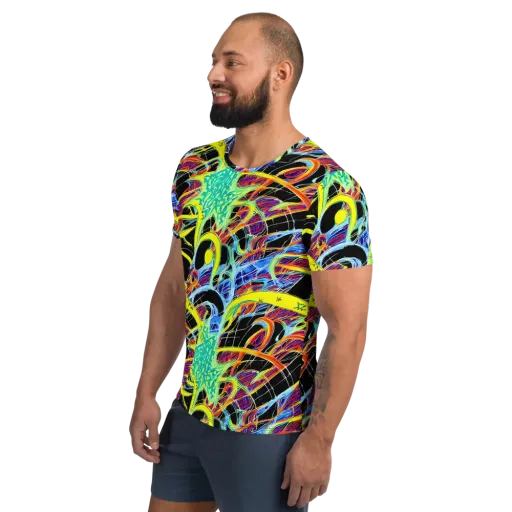 Radiant Rebellion on a Men's Athletic T-Shirt