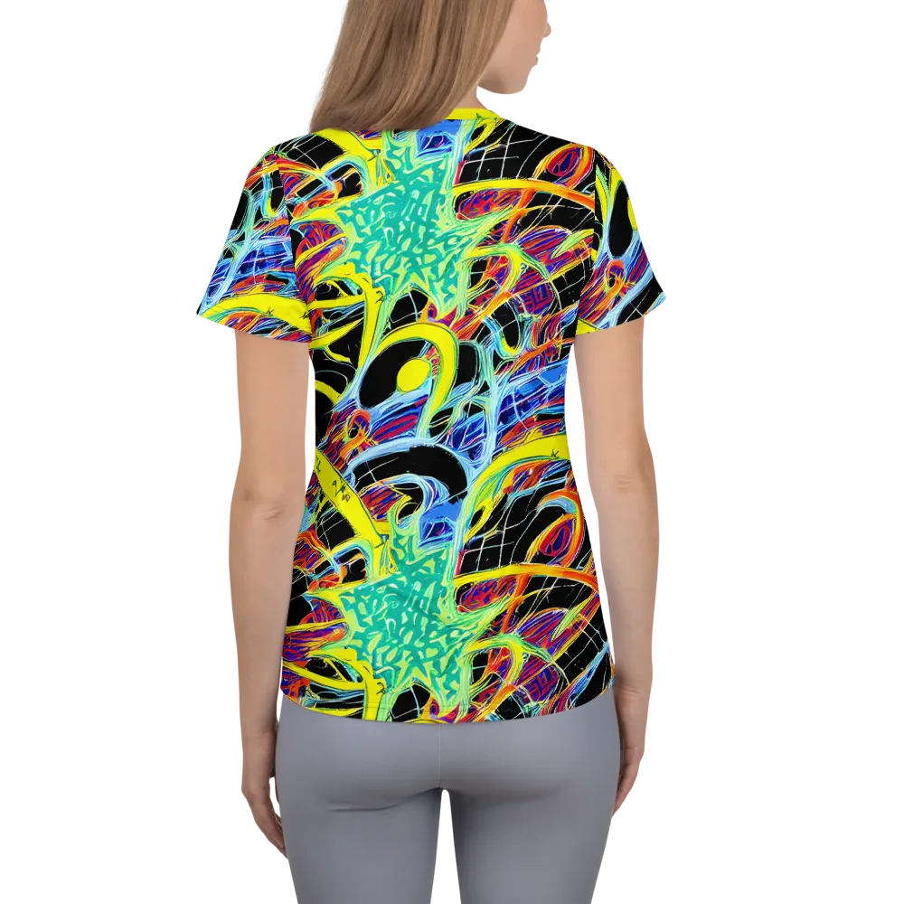 Radiant Rebellion on Women's Athletic T-Shirt — Back