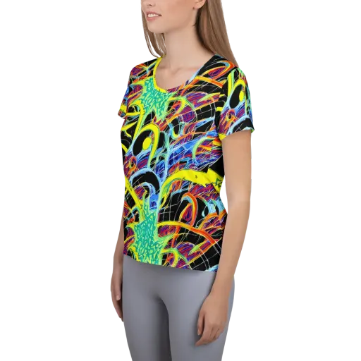Radiant Rebellion on a Women's Athletic T-Shirt