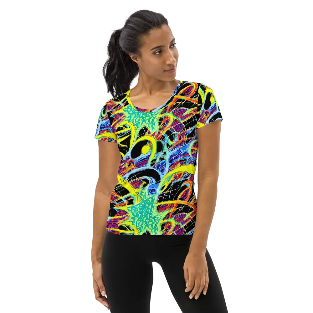 Radiant Rebellion on Women's Athletic T-Shirt — Front
