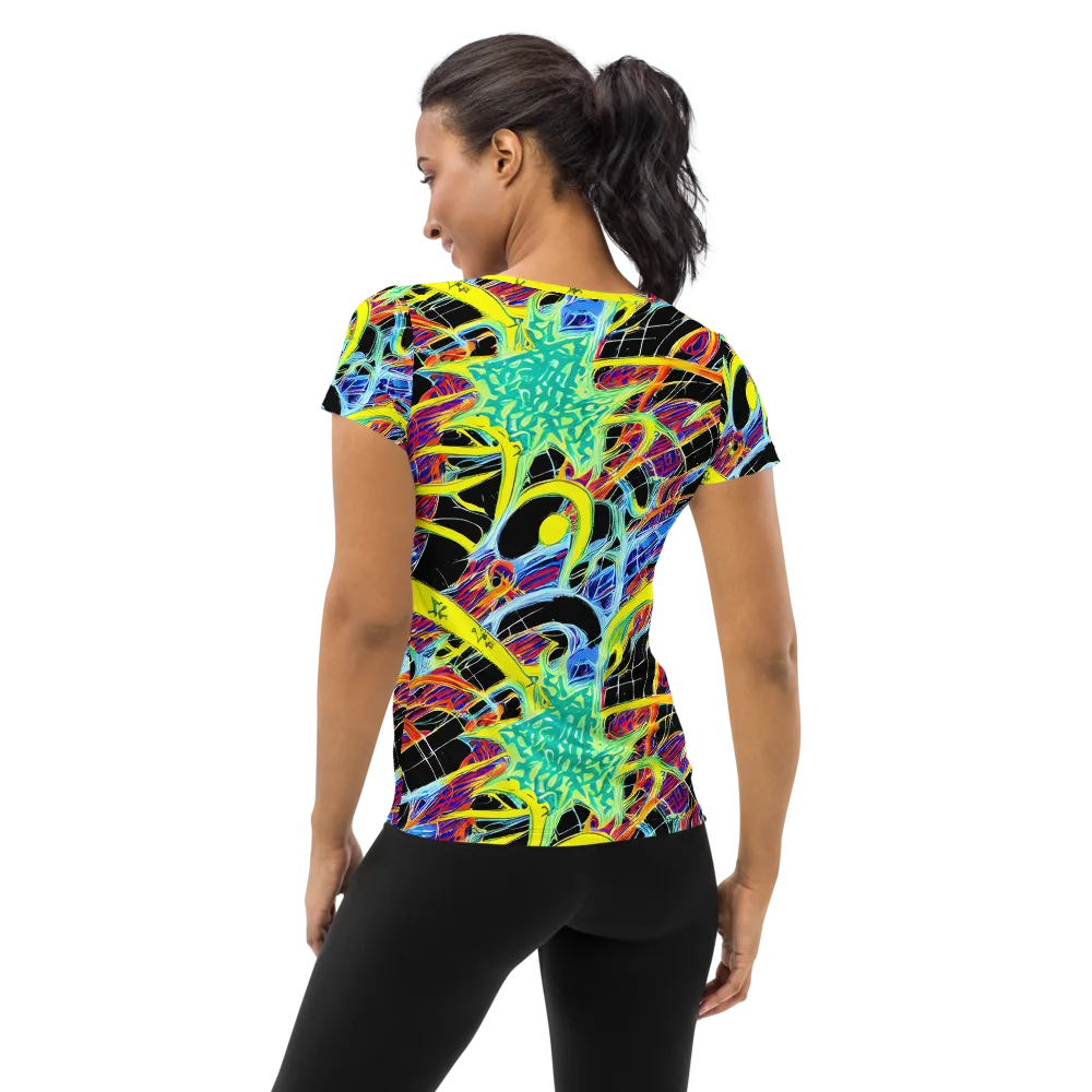 Radiant Rebellion on Women's Athletic T-Shirt — Back