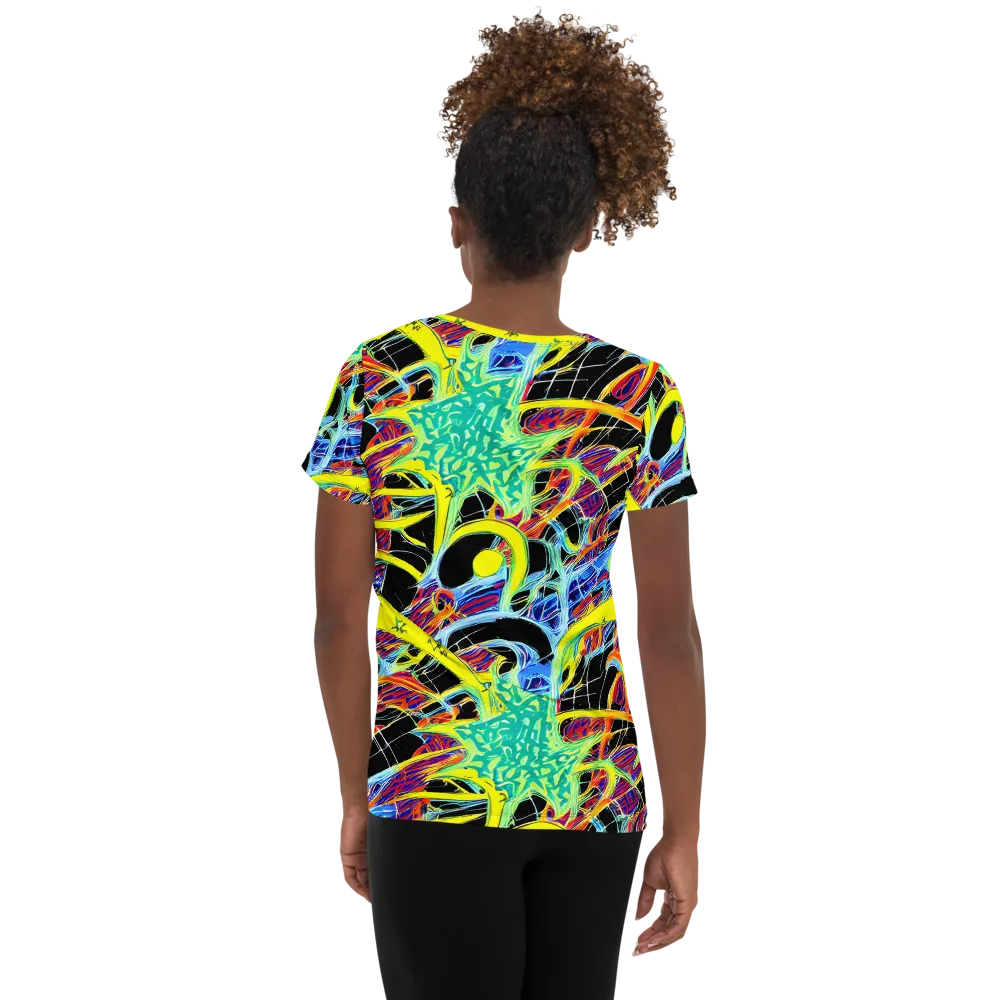 Radiant Rebellion on Women's Athletic T-Shirt — Back
