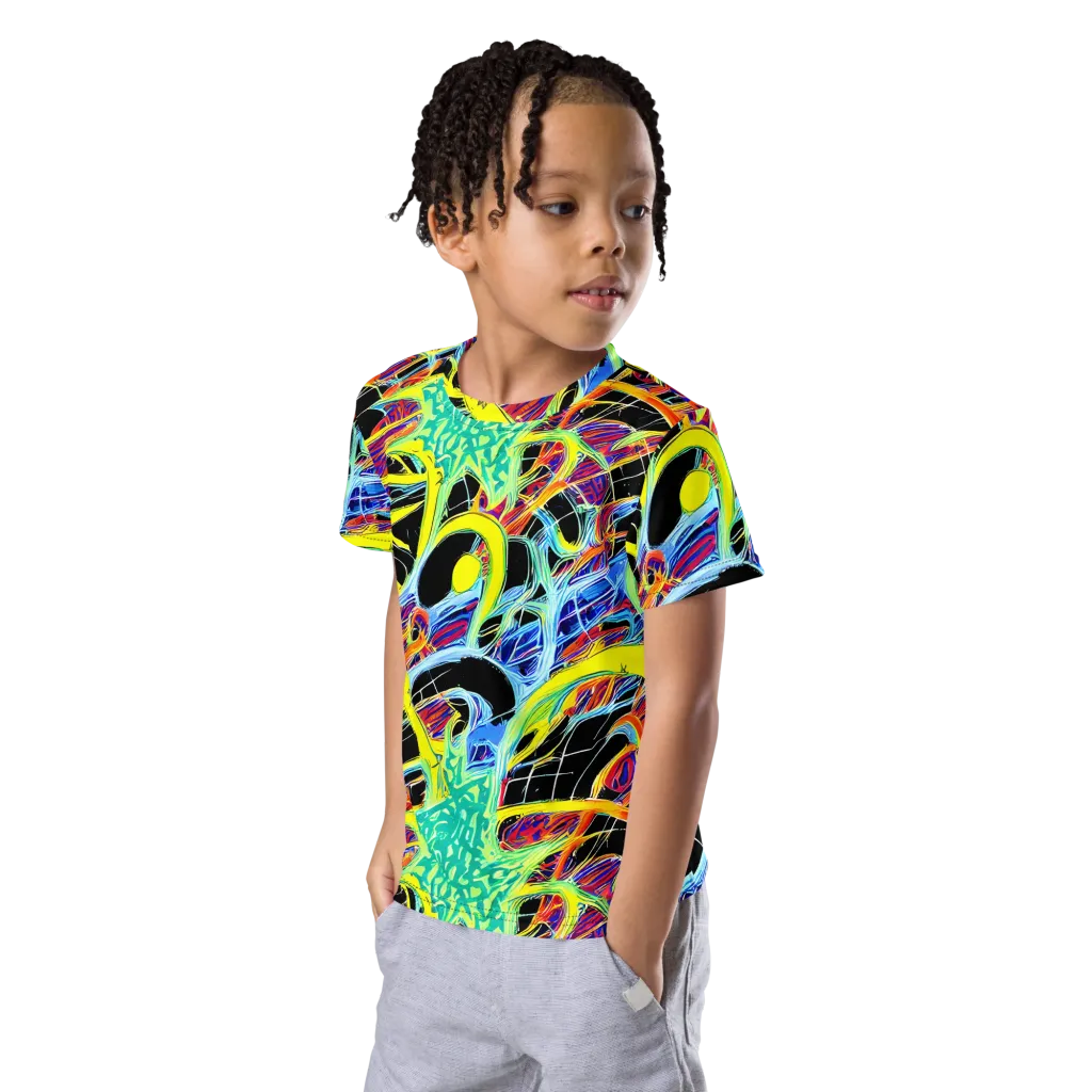 Radiant Rebellion on Kids Crew Neck T-Shirt — Left Front