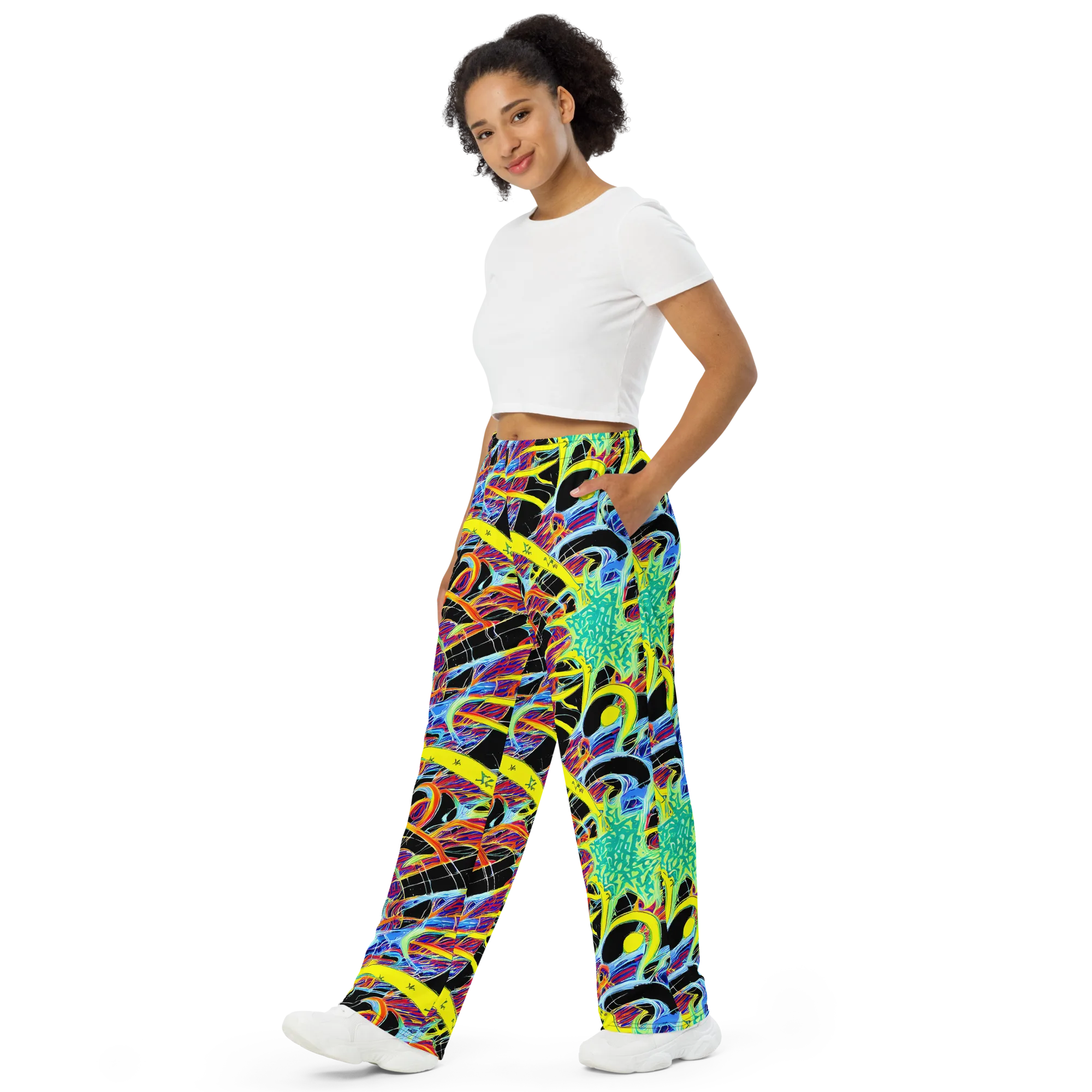 Radiant Rebellion on Wide-Leg Pants — Left Front