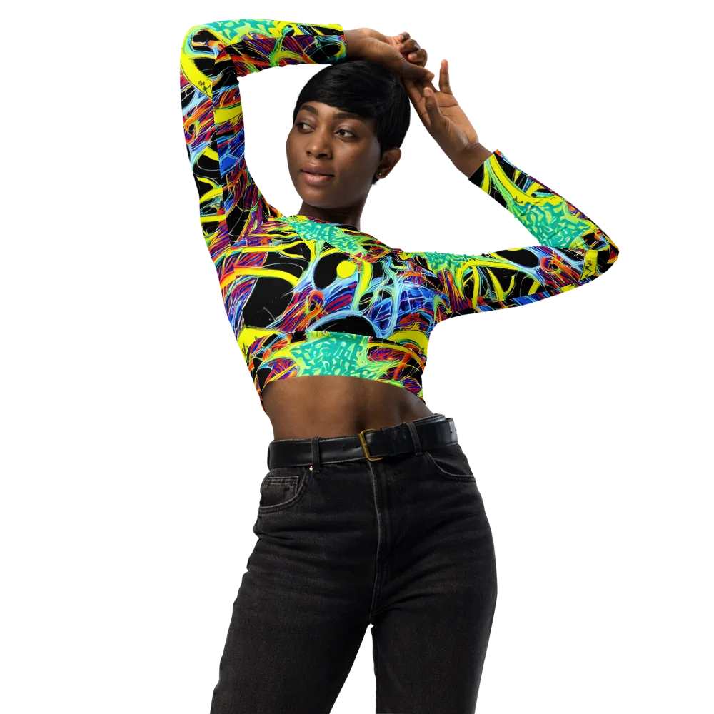 Radiant Rebellion on Long Sleeve Crop Top — Front