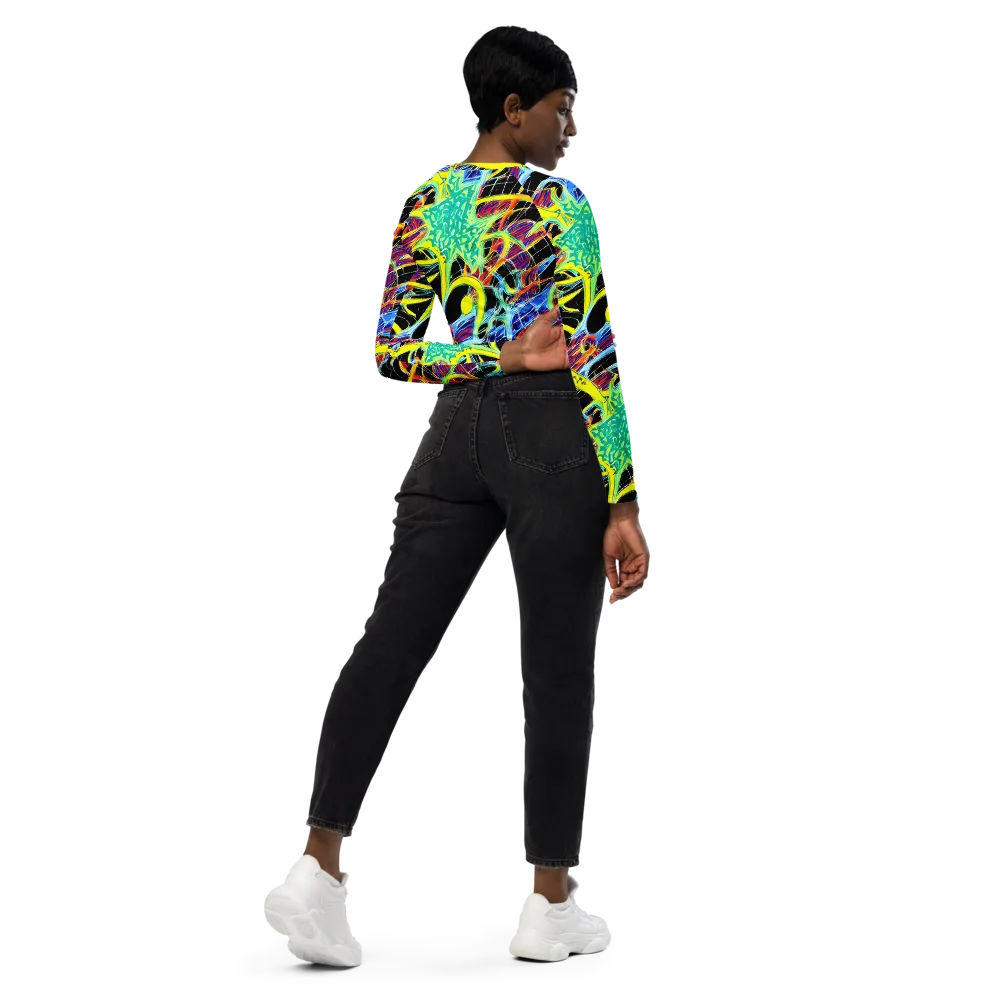 Radiant Rebellion on Long Sleeve Crop Top — Right Back