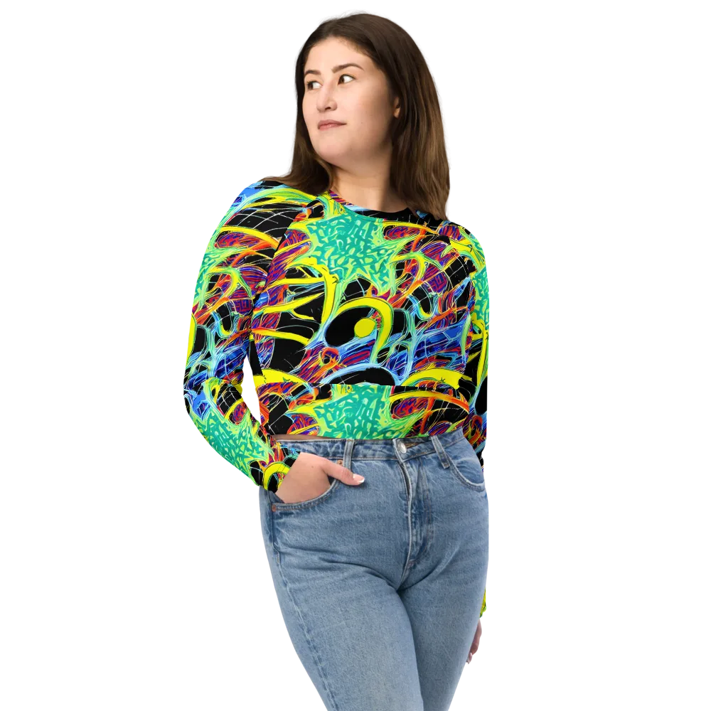 Radiant Rebellion on Long Sleeve Crop Top — Front