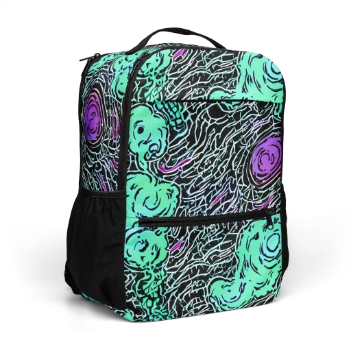 Neon Bloom Static on a Utility Backpack