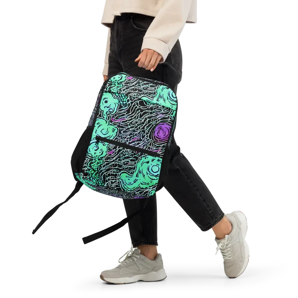 Neon Bloom Static on Utility Backpack — Front