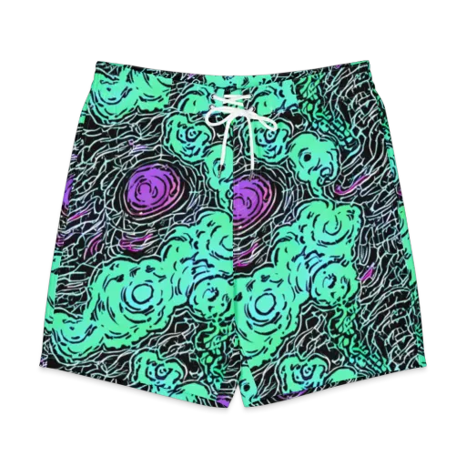 Neon Bloom Static on a Men's Board Shorts