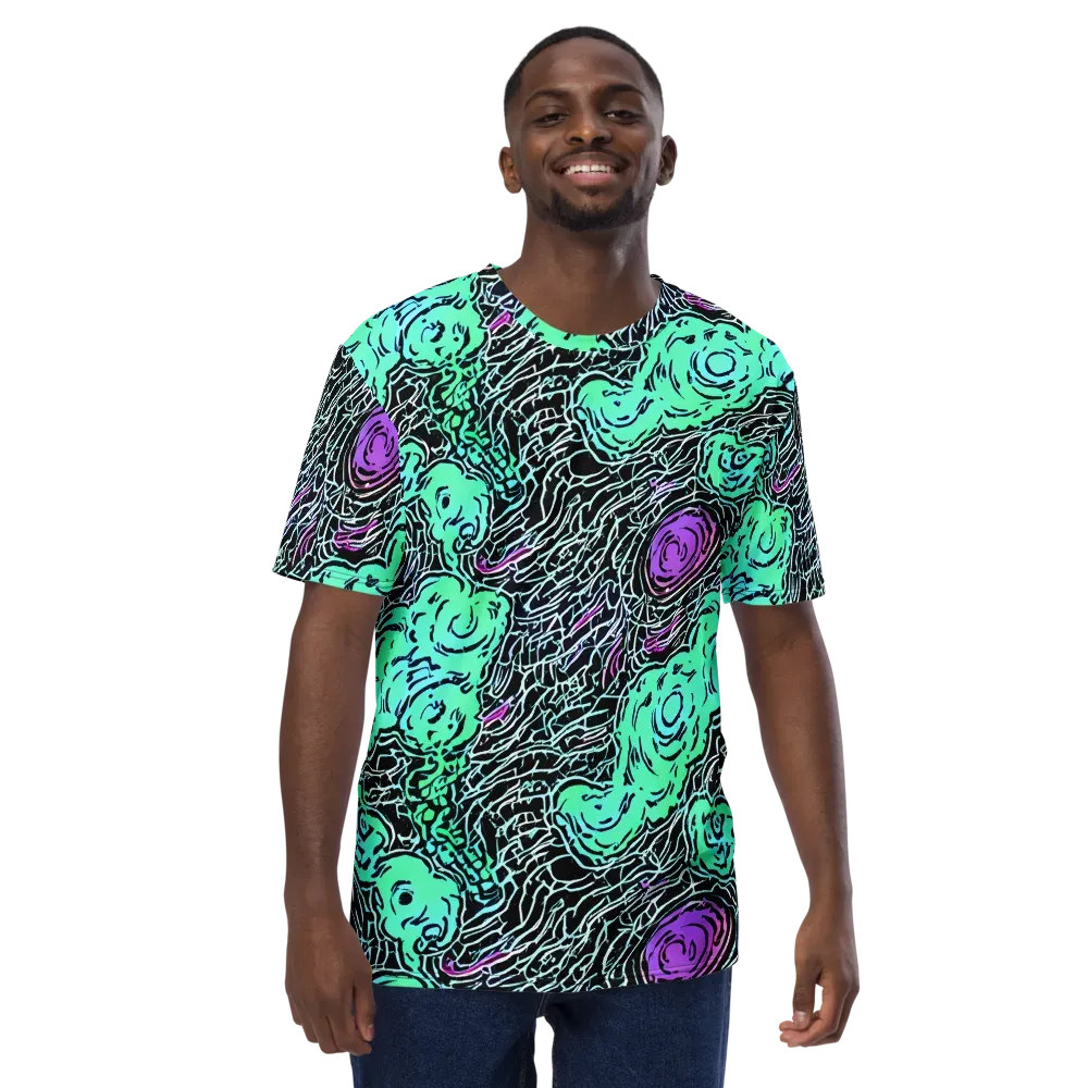 Neon Bloom Static on Men's Crew Neck T-Shirt — Front