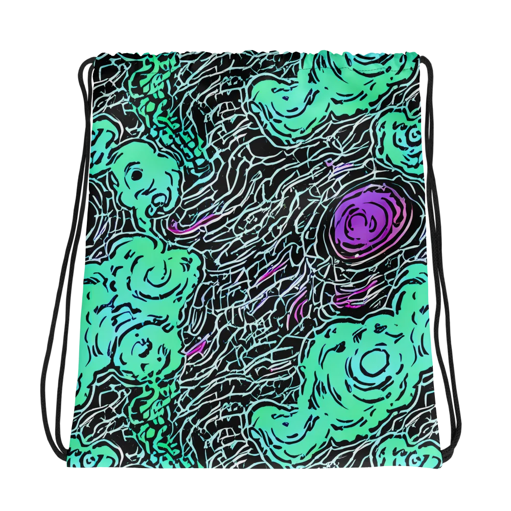 Neon Bloom Static on Drawstring Bag — Photo