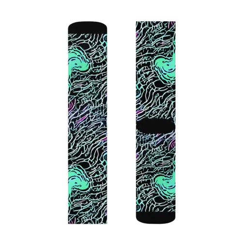 Neon Bloom Static on a Socks
