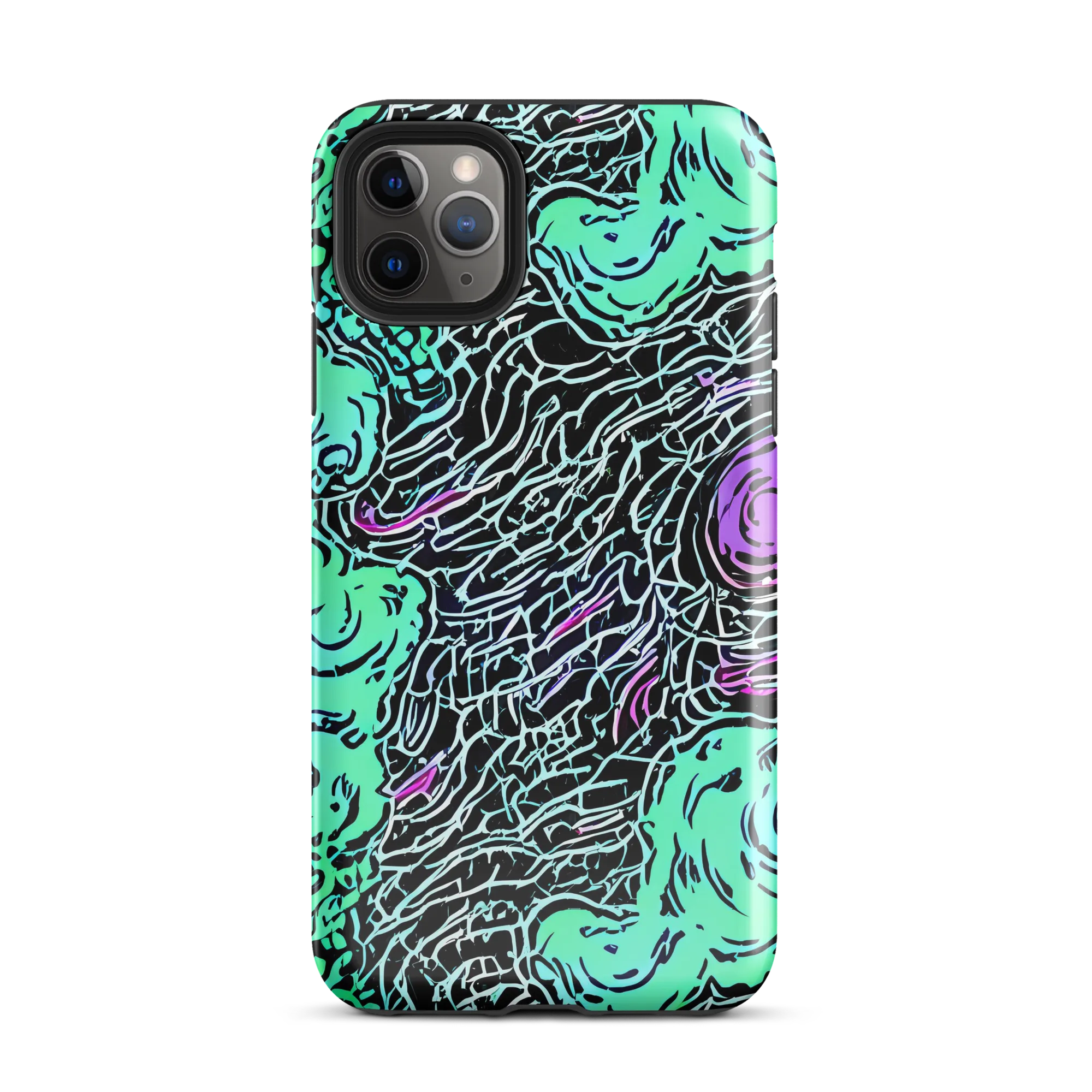 Neon Bloom Static on Tough Case for iPhone® — Front