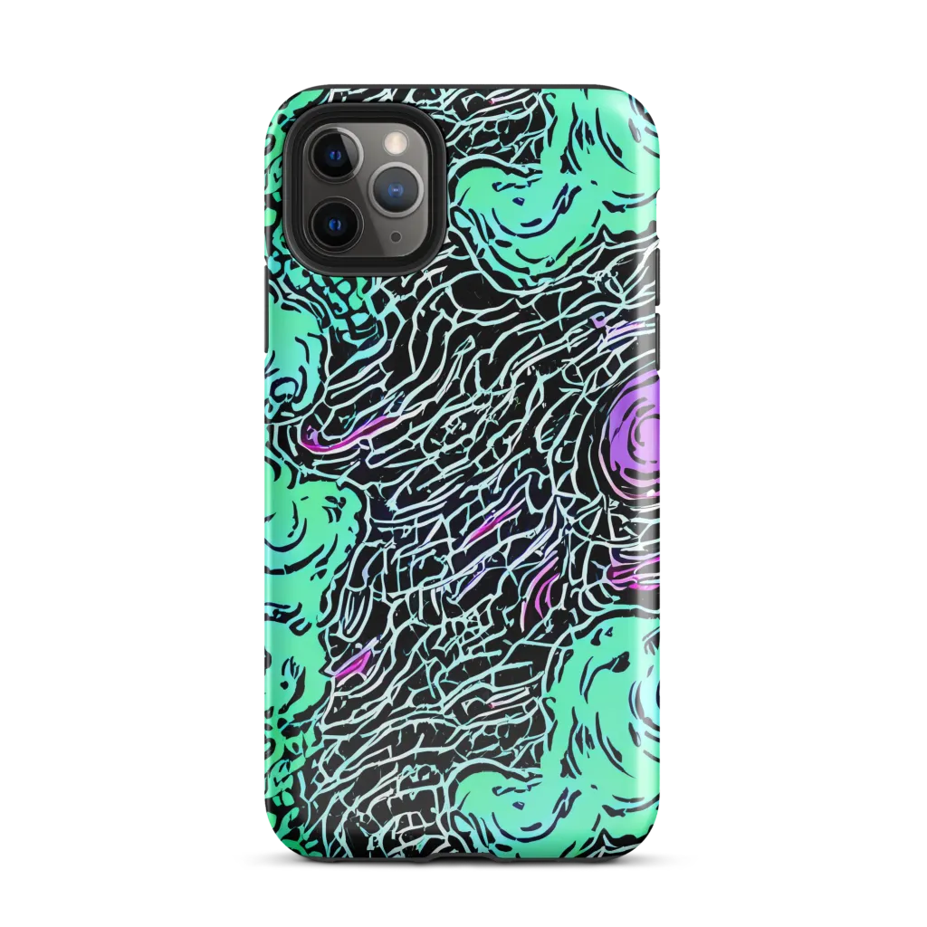 Neon Bloom Static on Tough Case for iPhone® — Front