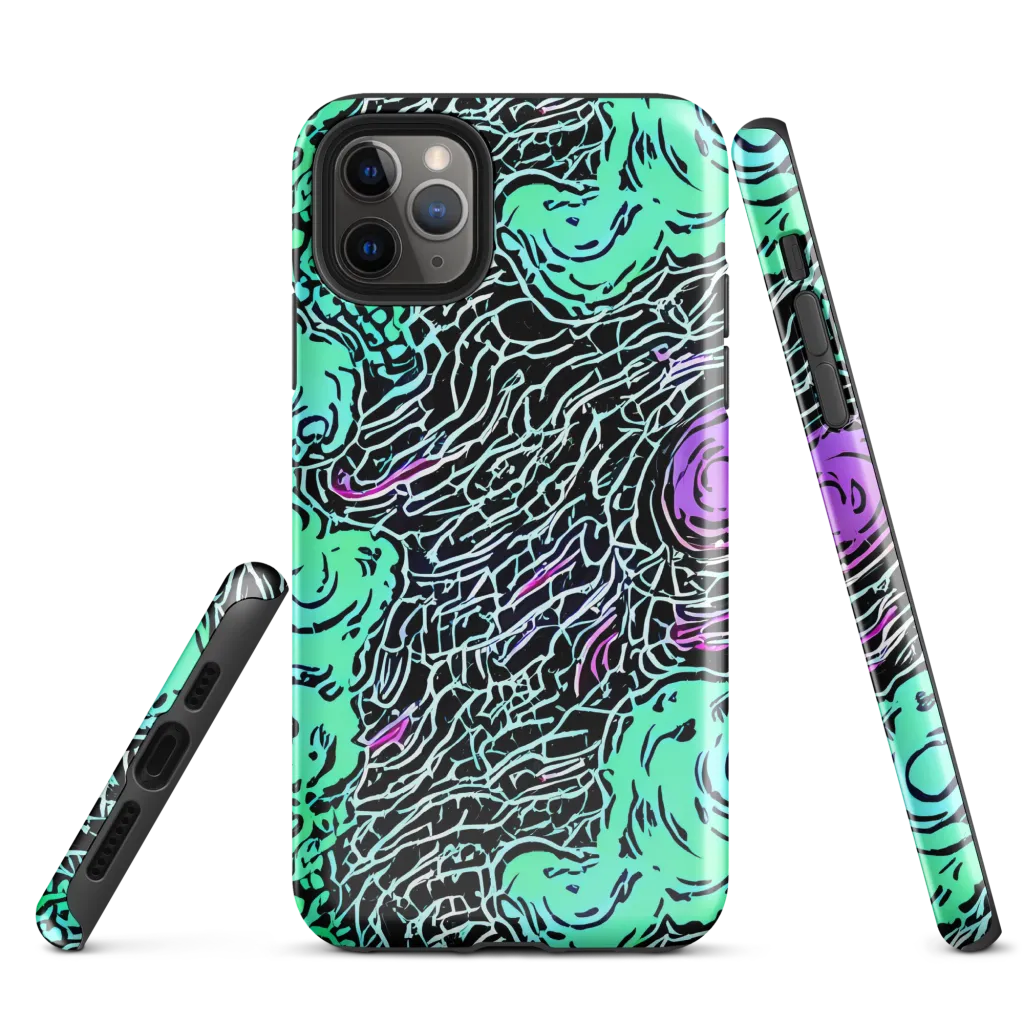 Neon Bloom Static on Tough Case for iPhone® — Front