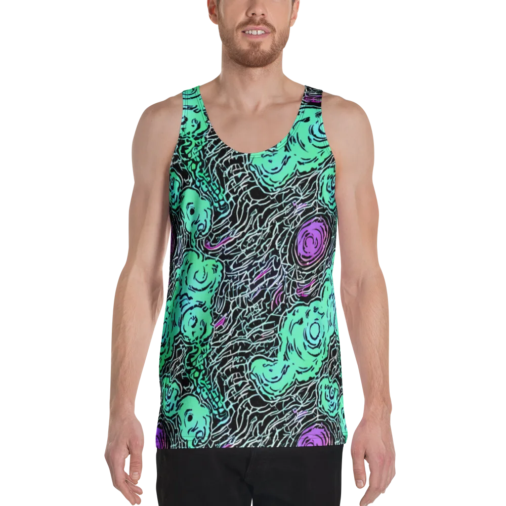 Neon Bloom Static on Men's Tank Top — Front
