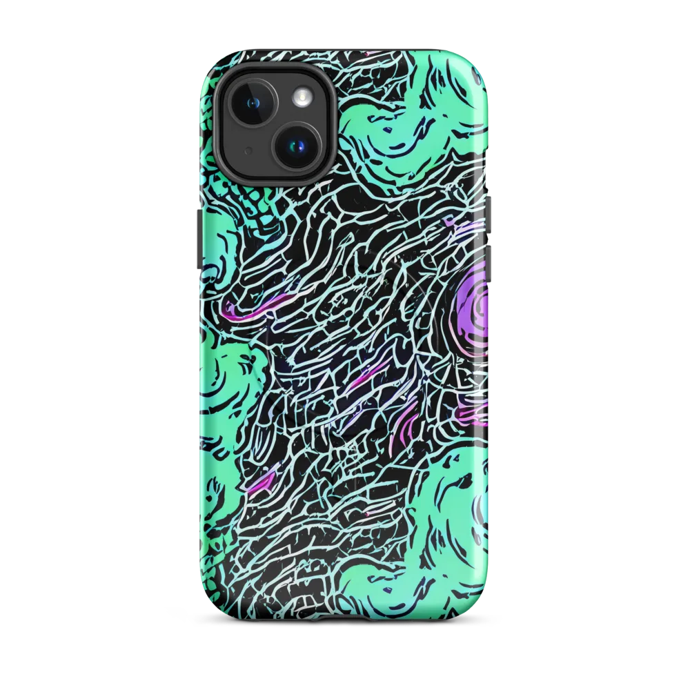 Neon Bloom Static on MagSafe Tough Case for iPhone® — Front